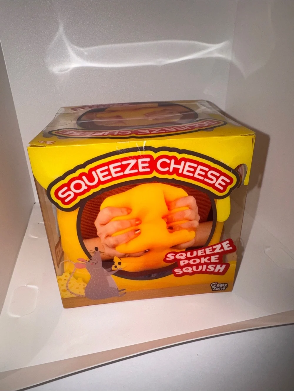 JUMBO Squeeze Cheese Toy - Bright Yellow